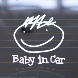 BABY IN CAR _ 손그림 차량용 데칼 스티커