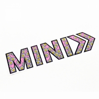 MINI>> 핑크 플라워 미니 폰트 차량용 스티커 데칼