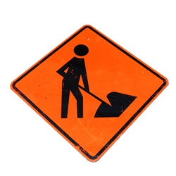 Construction road sign 공사중 로드 싸인 간판